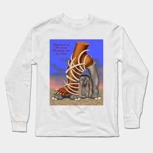 Elephant In The Room; Elephant Running Out Of Room Long Sleeve T-Shirt